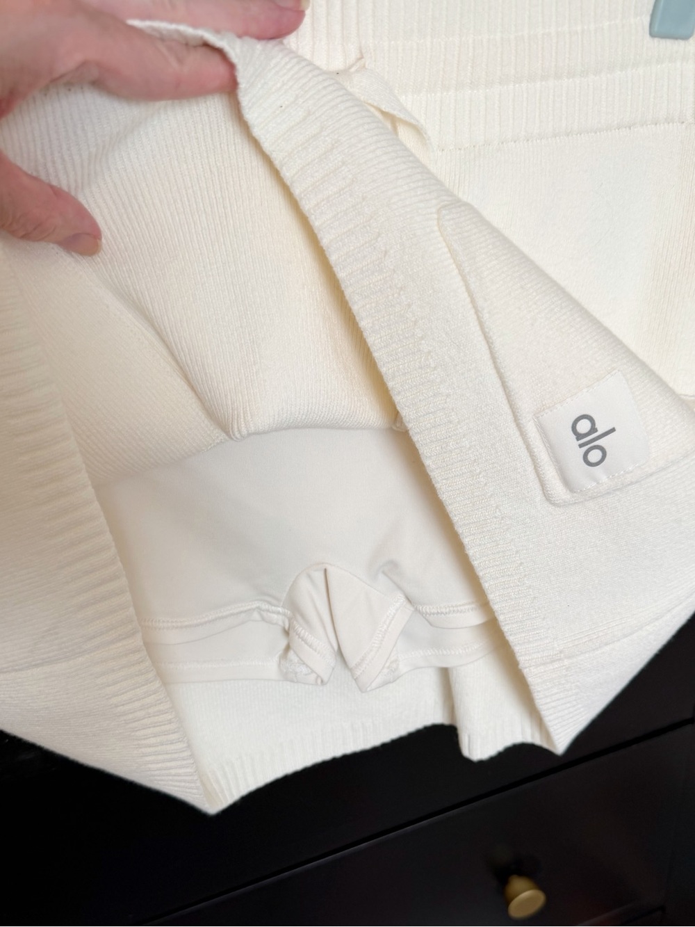 ALO Yoga Ivory Scholar Knit Cargo Skirt - Picture 6 of 8